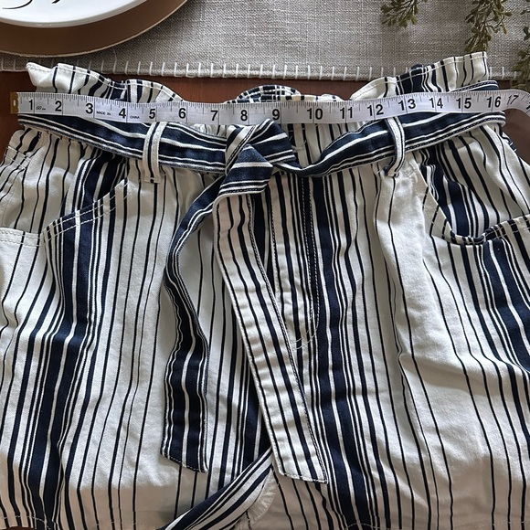 High Waist Shorts Blue/Cream Size 16 - Picture 5 of 5